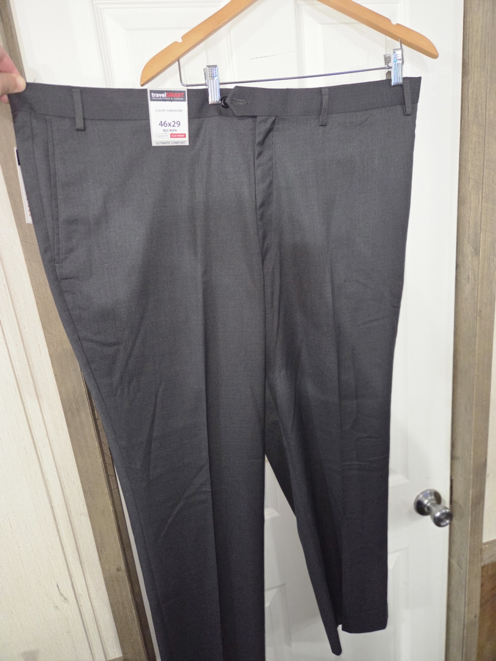 Roundtree Yorke Travel Smart Pants 46 X 29 Charcoal NWT